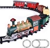 Classic Electric Train Toy Set with 6 Cars 11 Tracks Lights and Sounds Christmas Train Toy for Kids