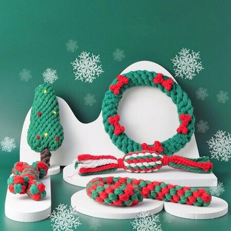 Christmas Bite Resistant Pet Dog Chew Toys For Small Dogs Cleaning Teeth