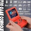 V90 Handheld Game Console 3 inch Retro Clamshell Games Consoles Built-in Rechargeable Battery Portable Style Hand Held Game Video Consoles System with Case Red 16GB