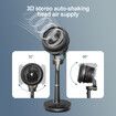 2in1 Air Circulator Electric Fan Pedestal Cooling Standing Floor Atomization Black Portable Quiet Oscillating Remote 2 Wind Modes 9 Speeds Bedroom Office