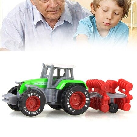 4 Trucks Grain Loader Harvesters Farm Tractor Pull Back Car Play Toys