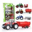 4 Trucks Grain Loader Harvesters Farm Tractor Pull Back Car Play Toys