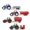 4 Trucks Grain Loader Harvesters Farm Tractor Pull Back Car Play Toys