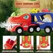 9 in 1 Dinosaur Carrier Car Trucks Toys with Smokefor Kids Age 3 to 7