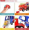 9 in 1 Dinosaur Carrier Car Trucks Toys with Smokefor Kids Age 3 to 7