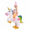 Inflatable Costume Unicorn Riding a Unicorn Air Blow-up Deluxe Halloween Costume  150-180CM