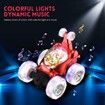 Remote Control Car RC Stunt Car Invincible 360°Rolling Twister with Colorful Lights & Music Switch Boys and Girls (Red)