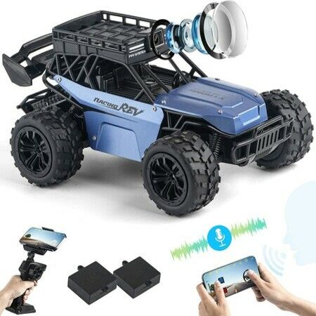 Remote Control Cars with 1080P Camera Talkie with 5G FPV UHD Camera Remote Control Truck 1:16 Scale Off-Road Trucks (Blue)
