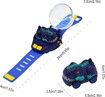 Dinosaur Mini Watch Remote Control Car Toy 2.4 GHz Wrist Hobby with USB Charging Toys Gift (Blue)