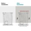 Safety Pet Gate Dog Security Guard Adjustable Kids Safe Fence Barrier for Stairs w/ Walk Through Door 96cm Grey