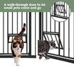 Safety Dog Gate Adjustable Pet Barrier Kids Security Guard Safe Fence for Stairs w/ Walk Through Door 77cm Black