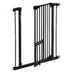 Safety Dog Gate Adjustable Pet Barrier Kids Security Guard Safe Fence for Stairs w/ Walk Through Door 77cm Black