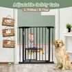 Safety Dog Gate Adjustable Pet Barrier Kids Security Guard Safe Fence for Stairs w/ Walk Through Door 77cm Black