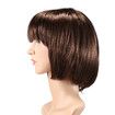 Short Straight Wig Brown Hair Fake False Synthetic Fibre for Women Female Mannequin 25CM