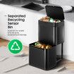 Dual Rubbish Bin Recycling 80L Kitchen Waste Dust Garbage Trash Can Motion Sensor Stainless Steel Household Container Black