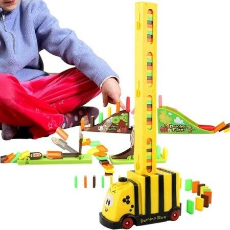 Automatic Domino Train Blocks To Build And Stack Toys For Boys And Girls