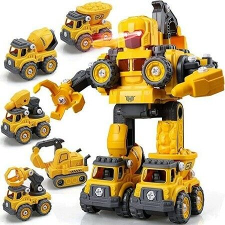 Transform The Toy Into A Robot With 5 Vehicles, Assemble And Disassemble