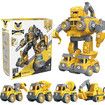 Transform The Toy Into A Robot With 5 Vehicles, Assemble And Disassemble