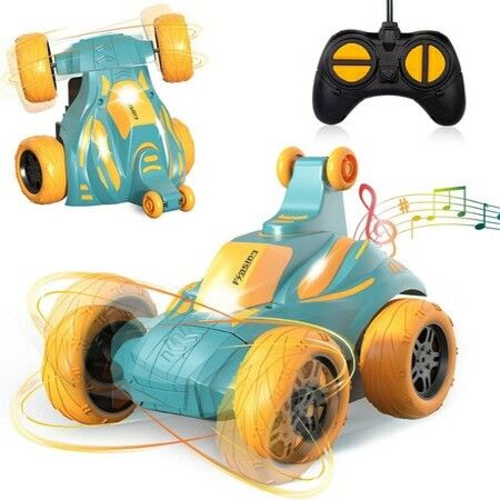 RC Cars 360° Spins Flips 4-Wheel Drive with Lights& Music Kids Stunt Car Toys Kids Gifts Age 3+