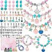 118 Pcs Charm Jewellery Making Kit With Beads Bracelets Necklaces for DIY Craft Gift for Teen Girls Birthday Xmas Gift