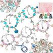 118 Pcs Charm Jewellery Making Kit With Beads Bracelets Necklaces for DIY Craft Gift for Teen Girls Birthday Xmas Gift