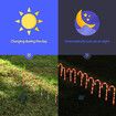 Christmas Solar Light LED Candy Cane Outdoor Garden Decoration Pathway Holiday Ornament 10Pcs