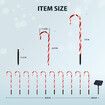 Christmas Solar Light LED Candy Cane Outdoor Garden Decoration Pathway Holiday Ornament 10Pcs