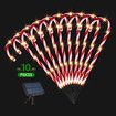 Christmas Solar Light LED Candy Cane Outdoor Garden Decoration Pathway Holiday Ornament 10Pcs