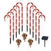 Christmas Solar Light LED Candy Cane Outdoor Garden Decoration Pathway Holiday Ornament 10Pcs