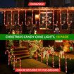Christmas Solar Light LED Candy Cane Outdoor Garden Decoration Pathway Holiday Ornament 10Pcs