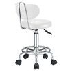 Barber Salon Chair Stool Height Adjustable Rotatable Clinic Beauty Hairdressing PU White With Back