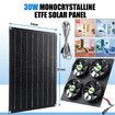 Solar Panel Exhaust Fan 30w Waterproof 4 Ventilators 4m Cable and Switch for Attic Chicken Greenhouse Shed Roof Houses RV