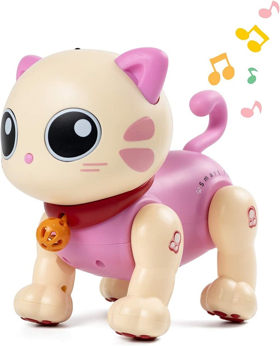 Remote Control Kitty Toys Interactive Intelligent Robotic with LED Program Dancing and Music for Birthday Gifts Age 3+