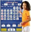 Calendar Pocket Chart Calendar Weather with 142 Spanish Flash Cards Classroom Teaching,Homeschooling (Blue)