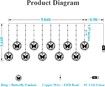 USB LED Curtain Hanging Decorative Lights for Backdrop Wall Bedroom Wedding Christmas, Outdoor Waterproof Butterfly Lights