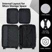 2 Piece Luggage Set Carry On Hard Shell Travel Suitcases Traveller Checked Lightweight Rolling Trolley Vanity Bag 