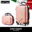 2 Piece Luggage Set Travel Carry On Hard Shell Suitcases Traveller Rolling Travelling Checked Trolley Vanity Bag Lightweight