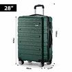 Carry On Luggage Suitcase Traveller Bag Travel Hard Shell Case Lightweight with Wheels Checked Travelling Rolling Trolley TSA Lock Green