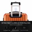 Carry On Luggage Suitcase Travel Travaller Bag Hard Shell Case Lightweight Travelling with Wheels Checked Rolling Trolley TSA Lock Orange