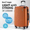 Carry On Luggage Suitcase Travel Travaller Bag Hard Shell Case Lightweight Travelling with Wheels Checked Rolling Trolley TSA Lock Orange
