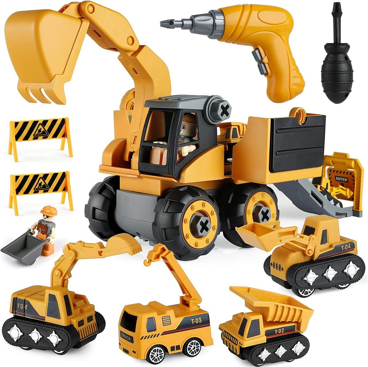 4-in-1 STEM Construction Building Toys ,Christmas Birthday Gifts Boys Girls