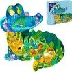 154 Pcs Jigsaw Puzzles Colorful Fun Animal Shaped Puzzle Learning Educational Toys Gifts Games for Age 3+(Crocodile)