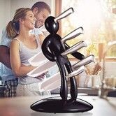 Unique Knife Holder Creative Humanoid Knife Holder Tool, Not Include Knifes  (Black)