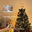 Christmas Star Tree Topper, Glitter 3D Star Tree Top with LED Lights for Christmas Tree Decoration and Holiday Seasonal Decor - Rose Gold