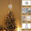 Christmas Tree Topper, Lighted Up Tree Topper 3D Geometric Star Glitter Tree Topper Battery Powered Brilliant Christmas Tree Top, Seasonal Lighting Christmas Tree Decoration, Silver