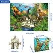 46 Pcs Dinosaur Floor Puzzle Raising Children Recognition Promotes Hand Eye Coordinatio Age 3+ (Glow in the Dark,24x18in)