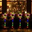 Solar Christmas Pathway Lights, Set of 4 Star Solar Powered Christmas Decorations Outdoor, Waterproof Christmas Garden Stake Lights for Patio, Yard, Garden, Lawn Christmas Holiday Decor