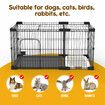 Pet Crate Cat Dog Cage Kennel Bird Rabbit Hutch Enclosure House Bunny Puppy Playpen Metal Toilet Doors XL Black