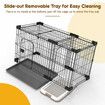 Dog Cat Crate Cage Kennel Pet Bird Enclosure Rabbit Hutch House Puppy Bunny Playpen Metal Toilet Doors Large Black