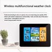 Full-Touch Wireless Meteorological Color Clock Wall Alarm Clock Indoor Outdoor Temperature Humidity Backlight Snooze Function USB Power Color Black